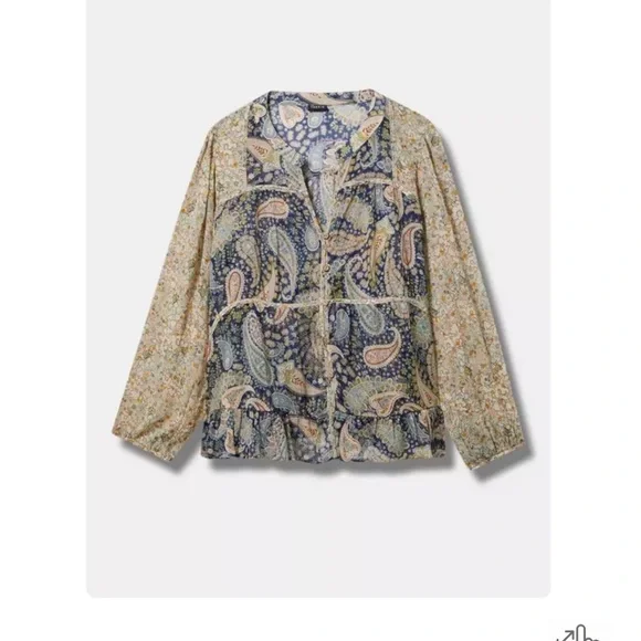 NWT TORRID Paisley Print Blouse - Picture 4 of 5